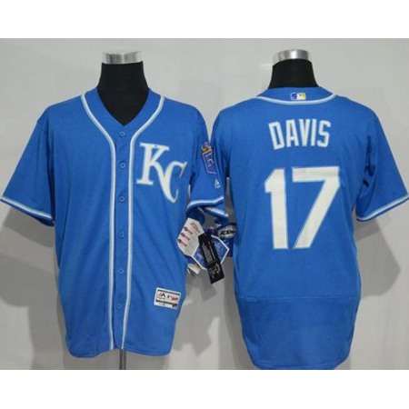 Royals #17 Wade Davis Royal Blue Flexbase Authentic Collection Stitched MLB Jersey