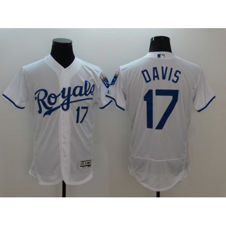 Royals #17 Wade Davis White Flexbase Authentic Collection Stitched MLB Jersey