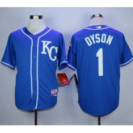 Royals #1 Jarrod Dyson Blue Alternate 2 Cool Base Stitched MLB Jersey