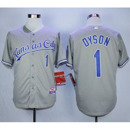 Royals #1 Jarrod Dyson Grey Cool Base Stitched MLB Jersey