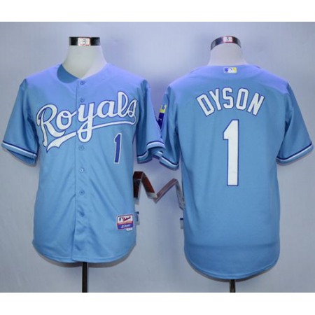 Royals #1 Jarrod Dyson Light Blue Alternate 1 Cool Base Stitched MLB Jersey