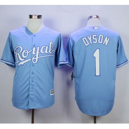 Royals #1 Jarrod Dyson Light Blue Alternate 1 New Cool Base Stitched MLB Jersey