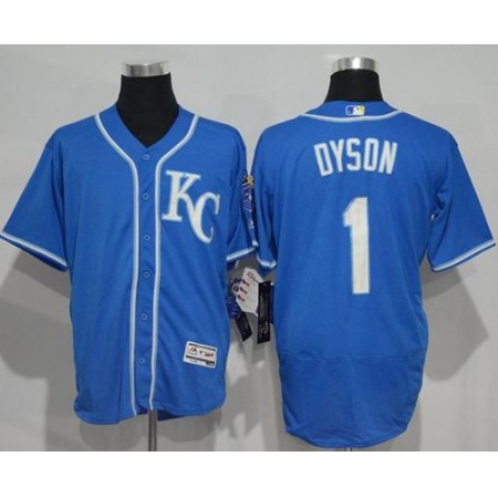 Royals #1 Jarrod Dyson Royal Blue Flexbase Authentic Collection Stitched MLB Jersey