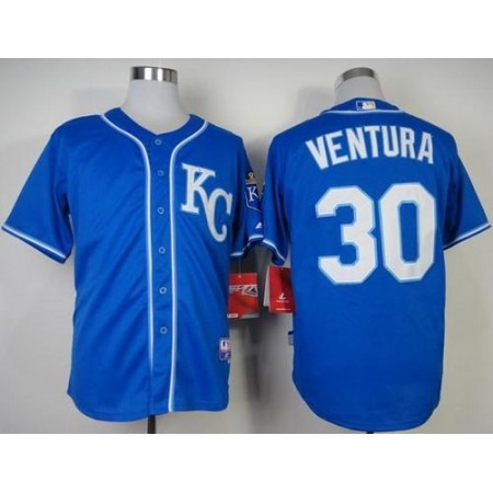 Royals #30 Yordano Ventura Light Blue Alternate 2 Cool Base Stitched MLB Jersey