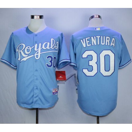 Royals #30 Yordano Ventura Light Blue Cool Base Stitched MLB Jersey