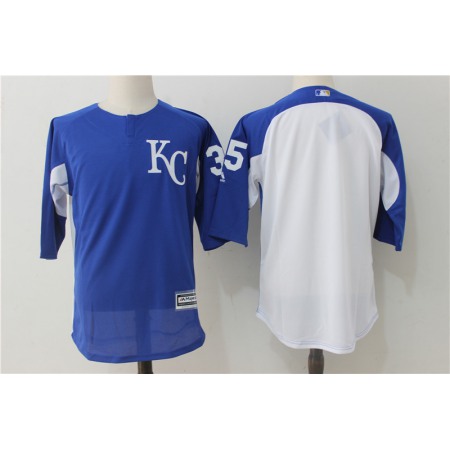 Men's Kansas City Royals #35 Eric Hosmer Royal/White Authentic Collection On-Field 3/4 Sleeve Batting Practice Stitched MLB Jersey