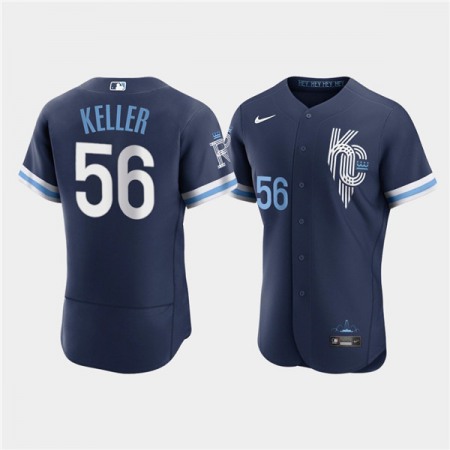 Men's Kansas City Royals #56 Brad Keller 2022 Navy City Connect Flex Base Stitched MLB Jersey