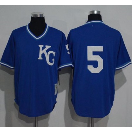 Mitchell And Ness 1989 Royals #5 George Brett Blue Throwback Stitched MLB Jersey