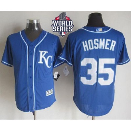 Royals #35 Eric Hosmer Blue Alternate 2 New Cool Base W/2015 World Series Patch Stitched MLB Jersey