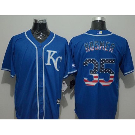 Royals #35 Eric Hosmer Blue USA Flag Fashion Stitched MLB Jersey