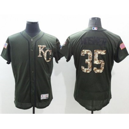 Royals #35 Eric Hosmer Green Flexbase Authentic Collection Salute to Service Stitched MLB Jersey