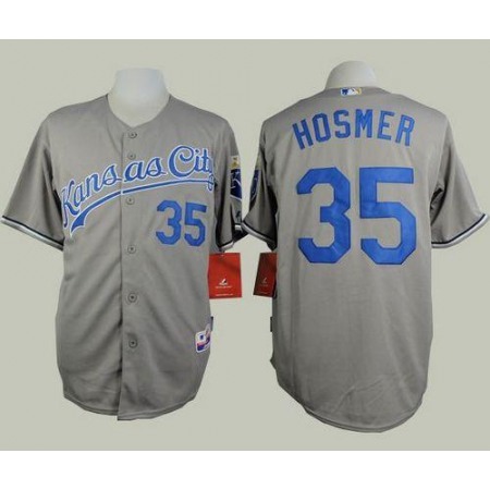 Royals #35 Eric Hosmer Grey Road Cool Base Stitched MLB Jersey