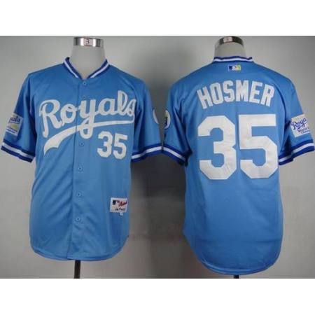 Royals #35 Eric Hosmer Light Blue 1985 Turn Back The Clock Stitched MLB Jersey