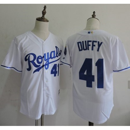 Royals #41 Danny Duffy White New Cool Base Stitched MLB Jersey