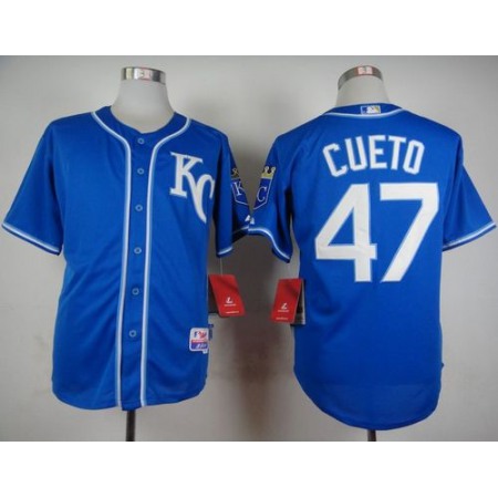 Royals #47 Johnny Cueto Light Blue Alternate 2 Cool Base Stitched MLB Jersey