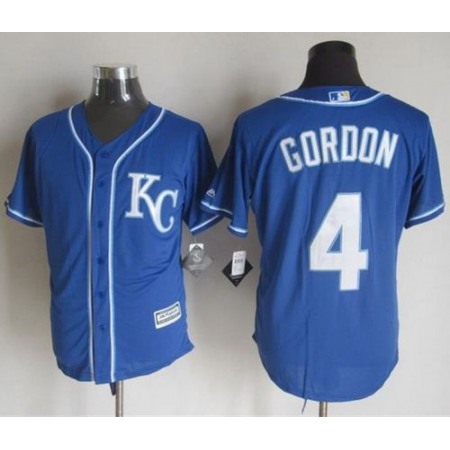 Royals #4 Alex Gordon Blue Alternate 2 New Cool Base Stitched MLB Jersey