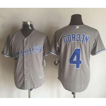 Royals #4 Alex Gordon New Grey Cool Base Stitched MLB Jersey