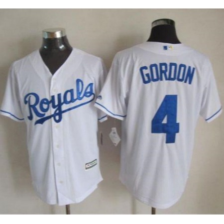 Royals #4 Alex Gordon White New Cool Base Stitched MLB Jersey