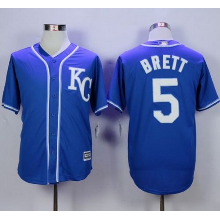 Royals #5 George Brett Blue Alternate 2 New Cool Base Stitched MLB Jersey