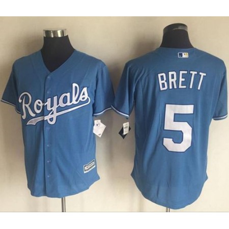 Royals #5 George Brett Light Blue New Cool Base Alternate 1 Stitched MLB Jersey