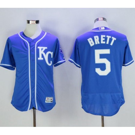 Royals #5 George Brett Royal Blue Flexbase Authentic Collection Stitched MLB Jersey