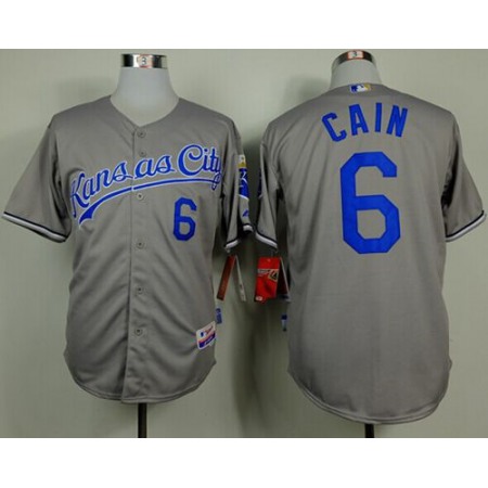 Royals #6 Lorenzo Cain Grey Cool Base Stitched MLB Jersey