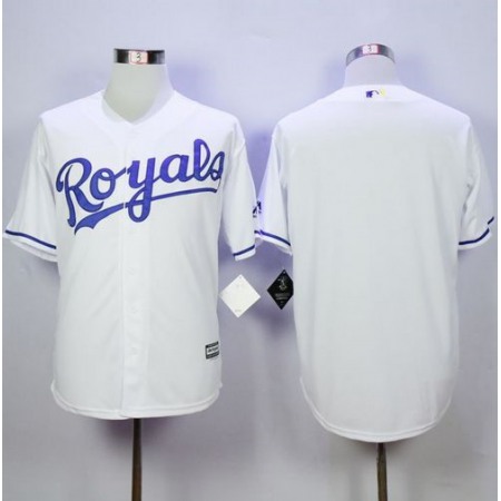 Royals Blank White Cool Base Stitched MLB Jersey