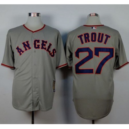 Angels of Anaheim #27 Mike Trout Grey 1965 Turn Back The Clock Stitched MLB Jersey