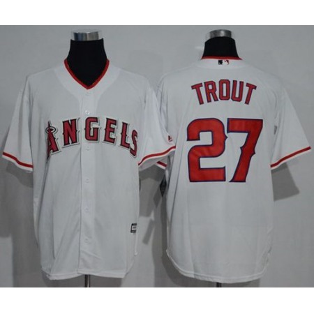 Angels of Anaheim #27 Mike Trout White New Cool Base Stitched MLB Jersey