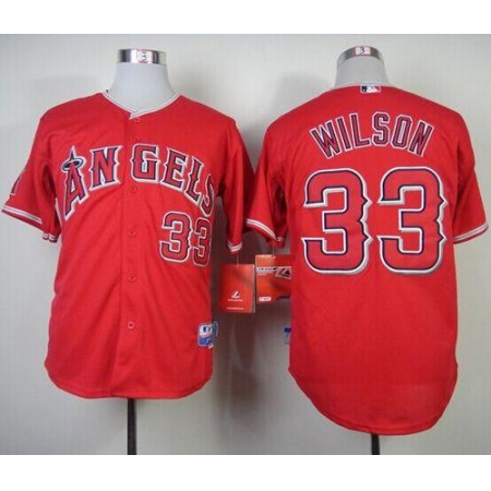 Angels of Anaheim #33 C.J. Wilson Red Cool Base Stitched MLB Jersey
