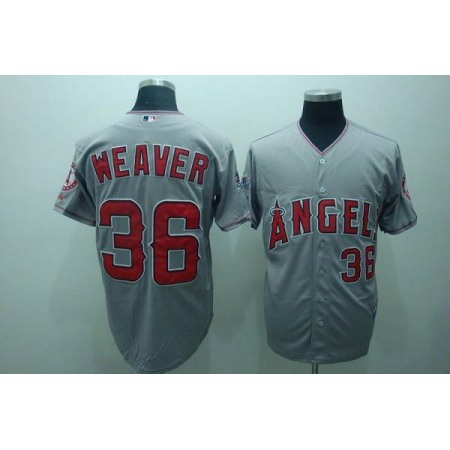 Angels of Anaheim #36 Weaver Jered Grey Cool Base 2010 All Star Patch Stitched MLB Jersey