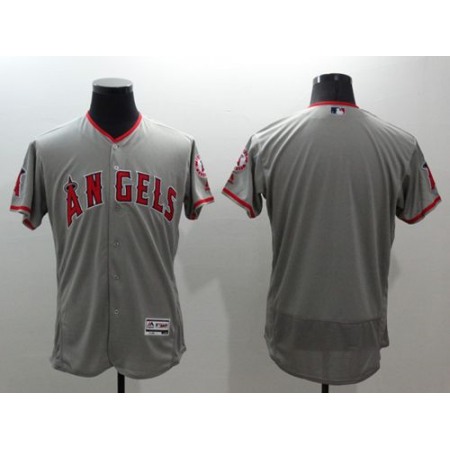 Angels of Anaheim Blank Grey Flexbase Authentic Collection Stitched MLB Jersey