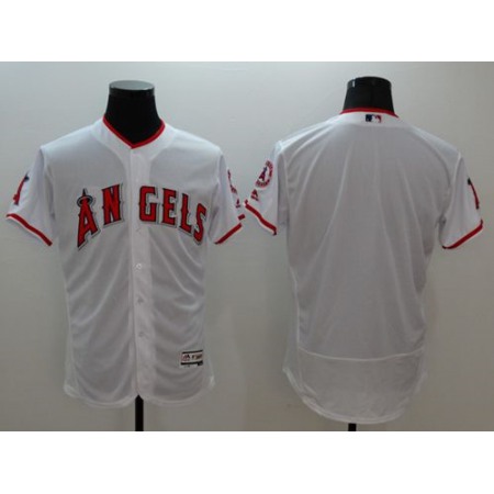 Angels of Anaheim Blank White Flexbase Authentic Collection Stitched MLB Jersey