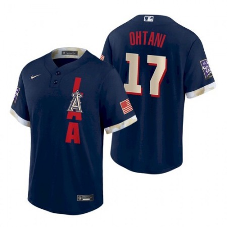 Men's Los Angeles Angels #17 Shohei Ohtani 2021 Navy All-Star Cool Base Stitched MLB Jersey