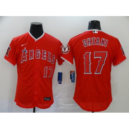 Men's Los Angeles Angels #17 Shohei Ohtani Red Flex Base Stitched MLB Jersey