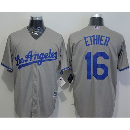 Dodgers #16 Andre Ethier Grey New Cool Base Stitched MLB Jersey