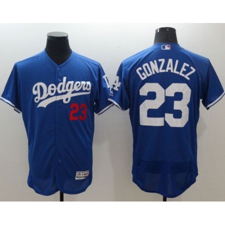 Dodgers #23 Adrian Gonzalez Blue Flexbase Authentic Collection Stitched MLB Jersey