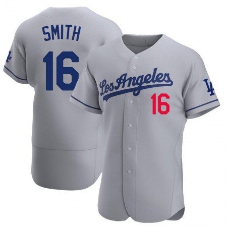 Men's Los Angeles Dodgers #16 Will Smith Grey Stitched Jersey