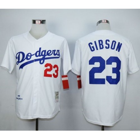 Mitchell and Ness Dodgers #23 Kirk Gibson White Throwback MLB Jersey