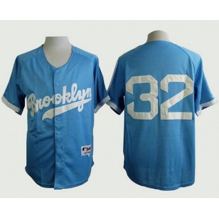 Dodgers #32 Sandy Koufax Light Blue Cooperstown Stitched MLB Jersey