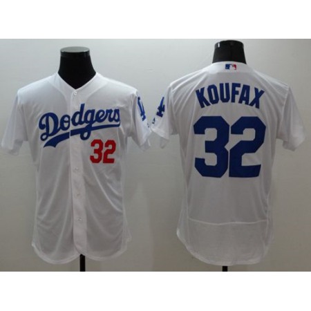 Dodgers #32 Sandy Koufax White Flexbase Authentic Collection Stitched MLB Jersey