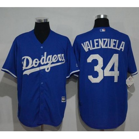 Dodgers #34 Fernando Valenzuela Blue New Cool Base Stitched MLB Jersey