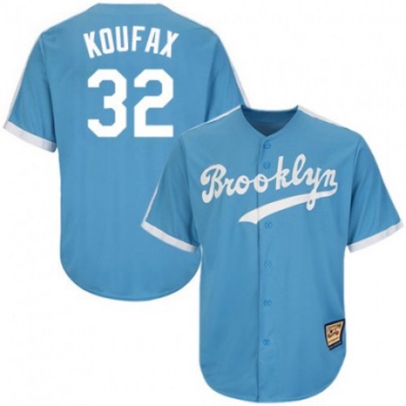 Men's Los Angeles Dodgers #32 Sandy Koufax Blue Throwback Cool Base Stitched Jersey