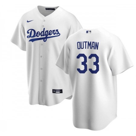 Men's Los Angeles Dodgers #33 James Outman White Cool Base Stitched Baseball Jersey