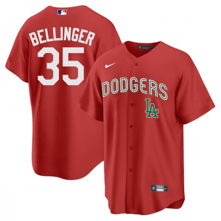 Men's Los Angeles Dodgers #35 Cody Bellinger 2021 Mexican Heritage Red Stitched Baseball Jersey