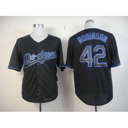 Dodgers #42 Jackie Robinson Black Fashion Stitched MLB Jersey