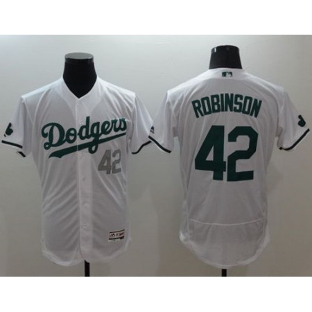 Dodgers #42 Jackie Robinson White Celtic Flexbase Authentic Collection Stitched MLB Jersey