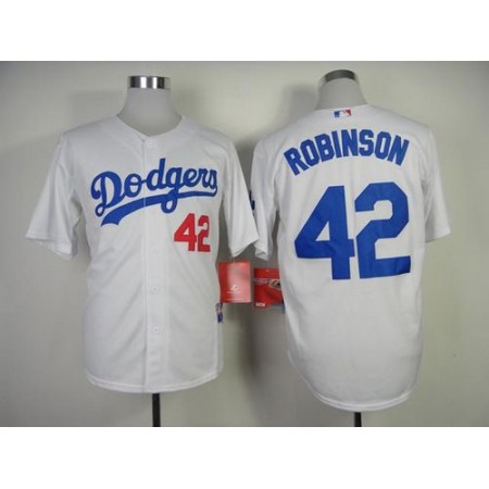 Dodgers #42 Jackie Robinson White Cool Base Stitched MLB Jersey