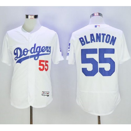 Dodgers #55 Joe Blanton White Flexbase Authentic Collection Stitched MLB Jersey