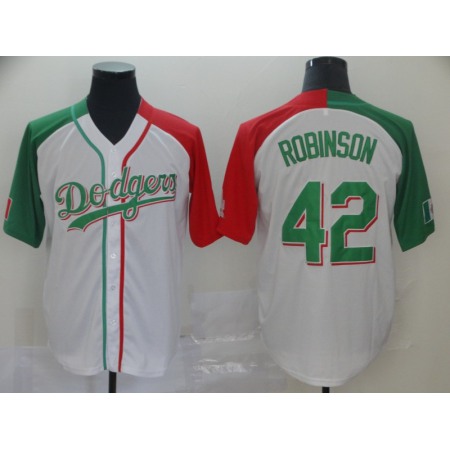 Men's Los Angeles Dodgers #42 Jackie Robinson Mexican Heritage Culture Night MLB Jersey